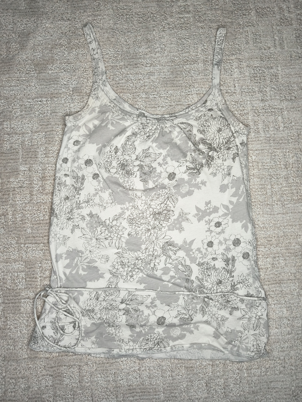 VTG Y2K Abercrombie & Fitch Babydoll Tank Top Womens Small S Floral Made in USA
